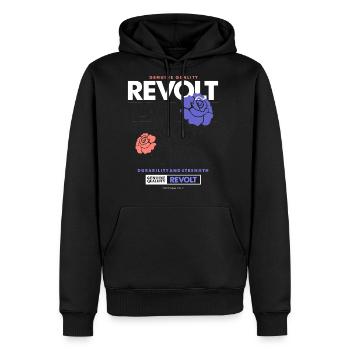 Revolt Streetwear - Men's Premium Hoodie - black - Front - Nico (187cm) & Julia (174cm)