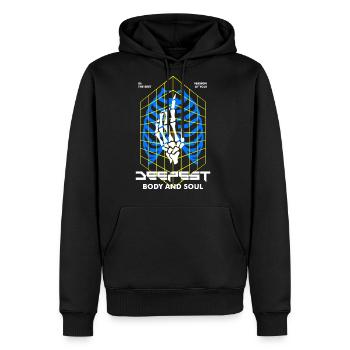 Deepest Streetwear - Men's Premium Hoodie - black - Front - Nico (187cm) & Julia (174cm)