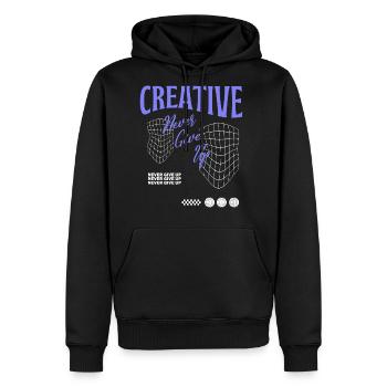Creative Streetwear - Men's Premium Hoodie - black - Front - Nico (187cm) & Julia (174cm)