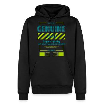Genuine Streetwear - Men's Premium Hoodie - black - Front - Nico (187cm) & Julia (174cm)