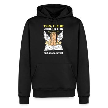 Yes I'm bi bible lover and also bi sexual - Men's Premium Hoodie - black - Front - Nico (187cm) & Julia (174cm)