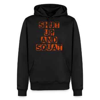 Shut up and squat - Men's Premium Hoodie - black - Front - Nico (187cm) & Julia (174cm)