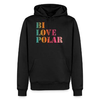 Bi love polar - Men's Premium Hoodie - black - Front - Nico (187cm) & Julia (174cm)