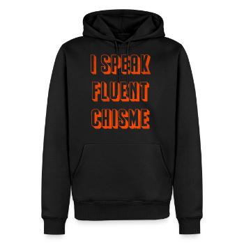 I speak fluent chisme - Men's Premium Hoodie - black - Front - Nico (187cm) & Julia (174cm)