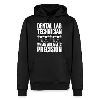 Dental Lab Tech Where Art Meets Precision - Men's Premium Hoodie - black - Front - Nico (187cm) & Julia (174cm)