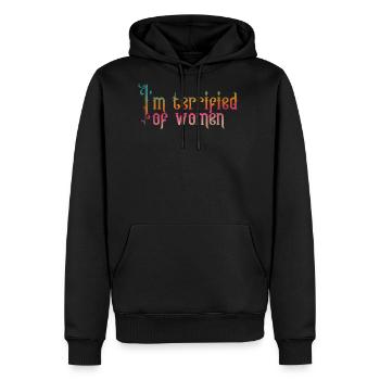 I'm terrified of women - Men's Premium Hoodie - black - Front - Nico (187cm) & Julia (174cm)