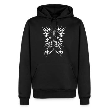 Tribal Butterfly Cyber Sigil For A Cybersigilism - Men's Premium Hoodie - black - Front - Nico (187cm) & Julia (174cm)