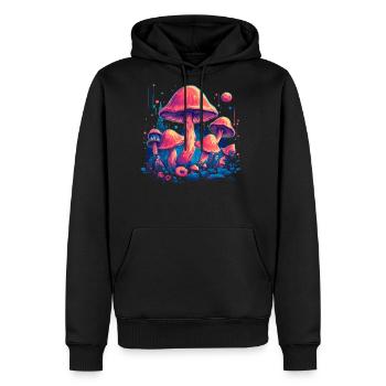 Fantasy Mushroom | Forest | Nature | Goa Festival - Men's Premium Hoodie - black - Front - Nico (187cm) & Julia (174cm)