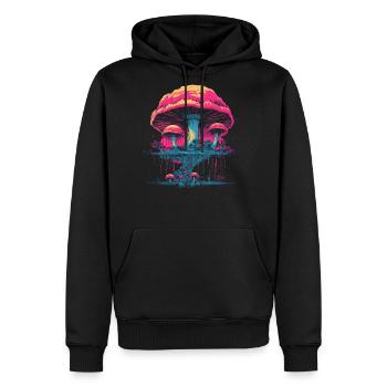 Fantasy Mushroom | Forest | Nature | Goa Festival - Men's Premium Hoodie - black - Front - Nico (187cm) & Julia (174cm)