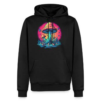 Fantasy Mushroom | Forest | Nature | Goa Festival - Men's Premium Hoodie - black - Front - Nico (187cm) & Julia (174cm)