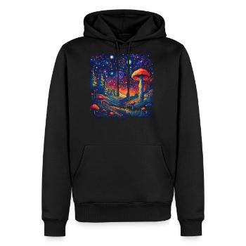 Fantasy Mushroom | Forest | Nature | Goa Festival - Men's Premium Hoodie - black - Front - Nico (187cm) & Julia (174cm)