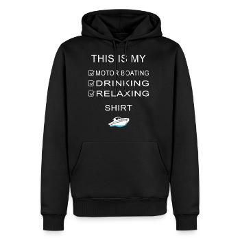 My Motor Boating Drinking Relaxing - Men's Premium Hoodie - black - Front - Nico (187cm) & Julia (174cm)