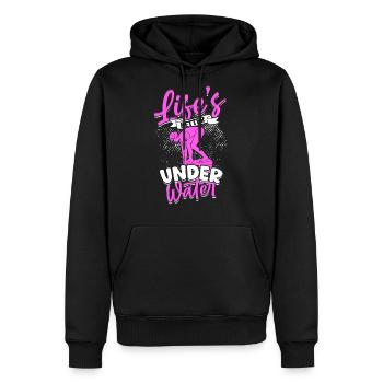 Diving Scuba Dive Life's Better Under Water - Men's Premium Hoodie - black - Front - Nico (187cm) & Julia (174cm)