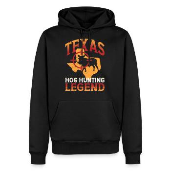 Hog Hunter Wild Hog Texas Hog Hunting Legend - Men's Premium Hoodie - black - Front - Nico (187cm) & Julia (174cm)