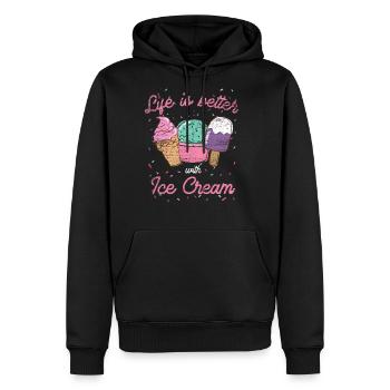 Ice Cream - Men's Premium Hoodie - black - Front - Nico (187cm) & Julia (174cm)