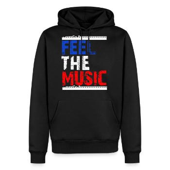 Feel the Music 3 - Men's Premium Hoodie - black - Front - Nico (187cm) & Julia (174cm)