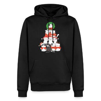 Chistmas Season Cat Feline Christmas Tree - Men's Premium Hoodie - black - Front - Nico (187cm) & Julia (174cm)