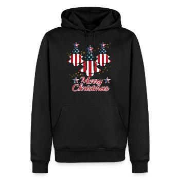 Chistmas Season Christmas Tree American Flag - Men's Premium Hoodie - black - Front - Nico (187cm) & Julia (174cm)