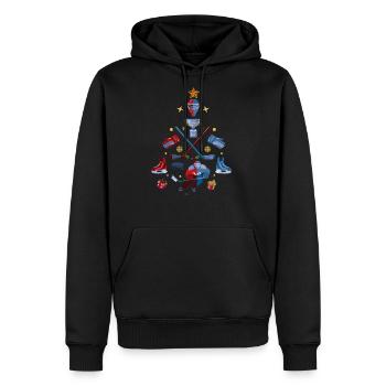 Chistmas Season Ice Hockey Christmas Tree - Men's Premium Hoodie - black - Front - Nico (187cm) & Julia (174cm)