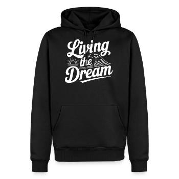Living The Dream - Men's Premium Hoodie - black - Front - Nico (187cm) & Julia (174cm)