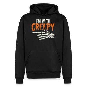 I'm with Creepy Funny Matching Halloween Costume  - Men's Premium Hoodie - black - Front - Nico (187cm) & Julia (174cm)