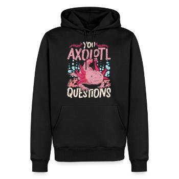 Amphibians Salamander Gift Funny Axolotl - Men's Premium Hoodie - black - Front - Nico (187cm) & Julia (174cm)