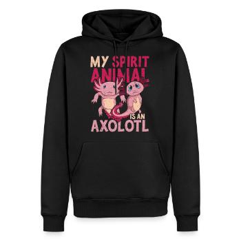 Salamander My spiritual animal is an axolotl - Men's Premium Hoodie - black - Front - Nico (187cm) & Julia (174cm)
