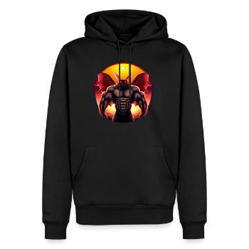 Mothman at sunset - Men's Premium Hoodie - black - Front - Nico (187cm) & Julia (174cm)