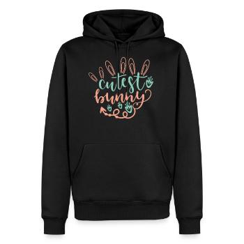 Cutest Bunny Easter - Men's Premium Hoodie - black - Front - Nico (187cm) & Julia (174cm)
