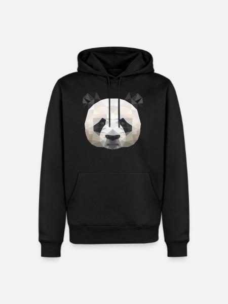 Panda Polygonal - Men's Premium Hoodie - black