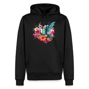 Colorful Hummingbird Bird for Ornithologist - Men's Premium Hoodie - black - Front - Nico (187cm) & Julia (174cm)
