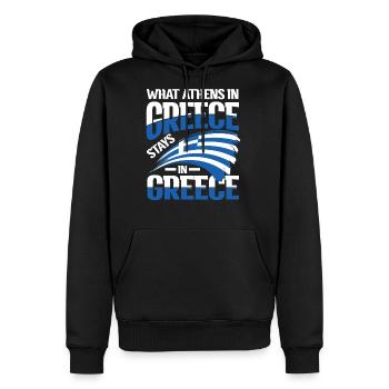 What Athens In Greece Stays In Greece - Men's Premium Hoodie - black - Front - Nico (187cm) & Julia (174cm)