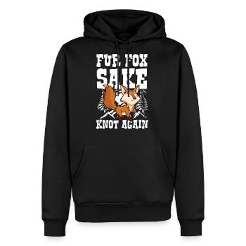 Fur Fox Sake Knot Again for a Fox fan - Men's Premium Hoodie - black - Front - Nico (187cm) & Julia (174cm)