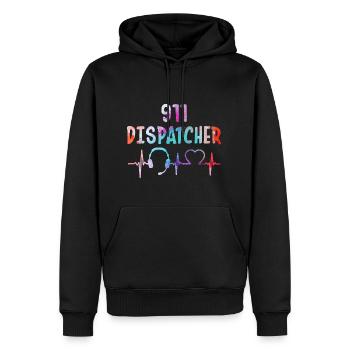 911 Dispatcher Cute Colorful - Men's Premium Hoodie - black - Front - Nico (187cm) & Julia (174cm)