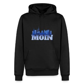 Moin Hamburg Skyline Sea Silhouette - Men's Premium Hoodie - black - Front - Nico (187cm) & Julia (174cm)