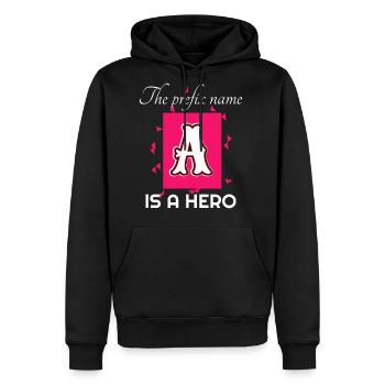 INITIAL NAME OF A - Men's Premium Hoodie - black - Front - Nico (187cm) & Julia (174cm)