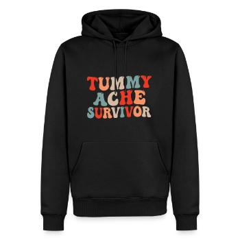 Tummy Ache Survivor - Men's Premium Hoodie - black - Front - Nico (187cm) & Julia (174cm)