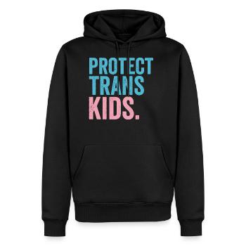 Protect Trans Kid - Men's Premium Hoodie - black - Front - Nico (187cm) & Julia (174cm)