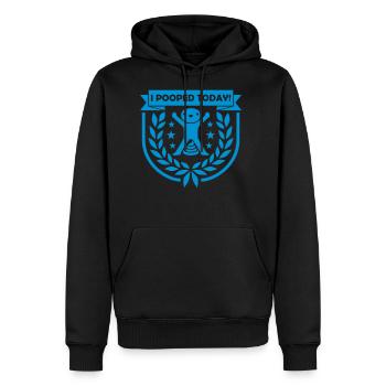 I pooped today quote - Men's Premium Hoodie - black - Front - Nico (187cm) & Julia (174cm)