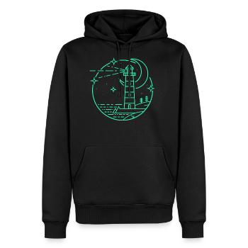 Light House - Men's Premium Hoodie - black - Front - Nico (187cm) & Julia (174cm)