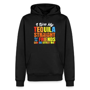 I Just Like My Tequila Straight LGBT Pride - Men's Premium Hoodie - black - Front - Nico (187cm) & Julia (174cm)