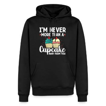 I'm Never More Than Cupcake Away From You | - Men's Premium Hoodie - black - Front - Nico (187cm) & Julia (174cm)