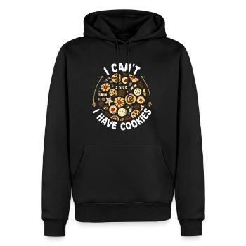 I Can't I Have Cookies | Baking Tshirt | Pastry - Men's Premium Hoodie - black - Front - Nico (187cm) & Julia (174cm)