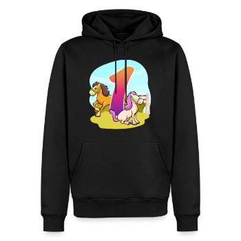 1st Birthday Horseback Riding Horse-themed One - Men's Premium Hoodie - black - Front - Nico (187cm) & Julia (174cm)