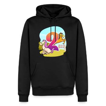 2nd Birthday Horseback Riding Horse-themed Two - Men's Premium Hoodie - black - Front - Nico (187cm) & Julia (174cm)