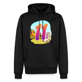11th Birthday Horseback Riding Horse-themed - Men's Premium Hoodie - black - Front - Nico (187cm) & Julia (174cm)