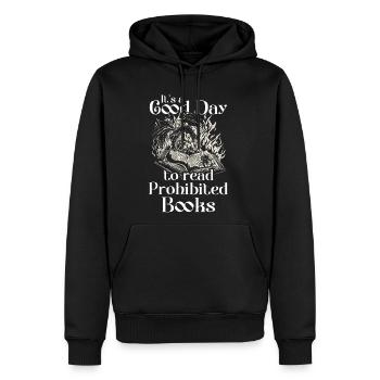 It's A Good Day To Read Prohibited Books World - Men's Premium Hoodie - black - Front - Nico (187cm) & Julia (174cm)