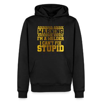 Warning I'm a Welder I Can't Fix Welding - Men's Premium Hoodie - black - Front - Nico (187cm) & Julia (174cm)