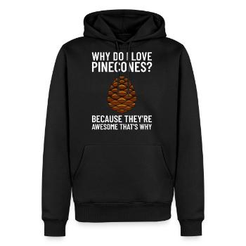 Pine Cones Tree Wreath - Men's Premium Hoodie - black - Front - Nico (187cm) & Julia (174cm)