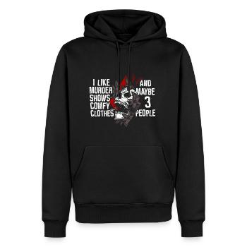 Murder Shows & Comfy Clothes and maybe 3 People - Men's Premium Hoodie - black - Front - Nico (187cm) & Julia (174cm)